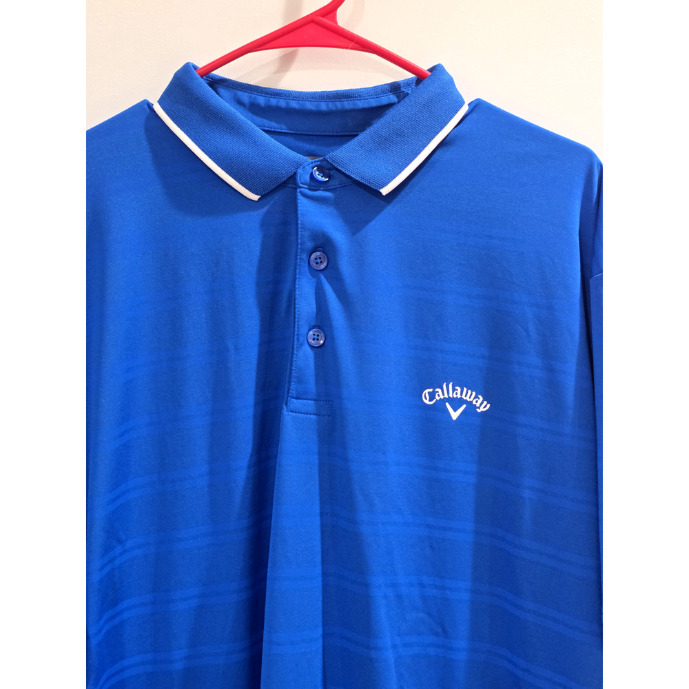 Callaway Golf Polo Shirt Opti Dri Performance Blue Athletic Shirt Men's XL